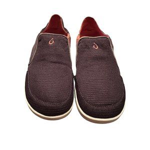 Olukai Nohea Black Mesh Orange Accents Loafer Slip On Shoe Men's Size 8‎ S70-10